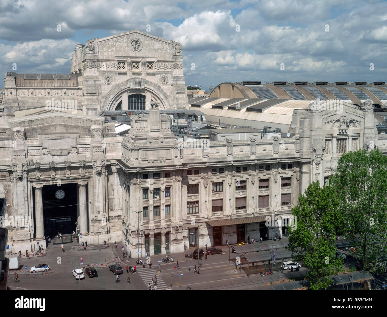 Exterior view of Central Railway Station. Milano Centrale, Milan, Italy. Stock Photo