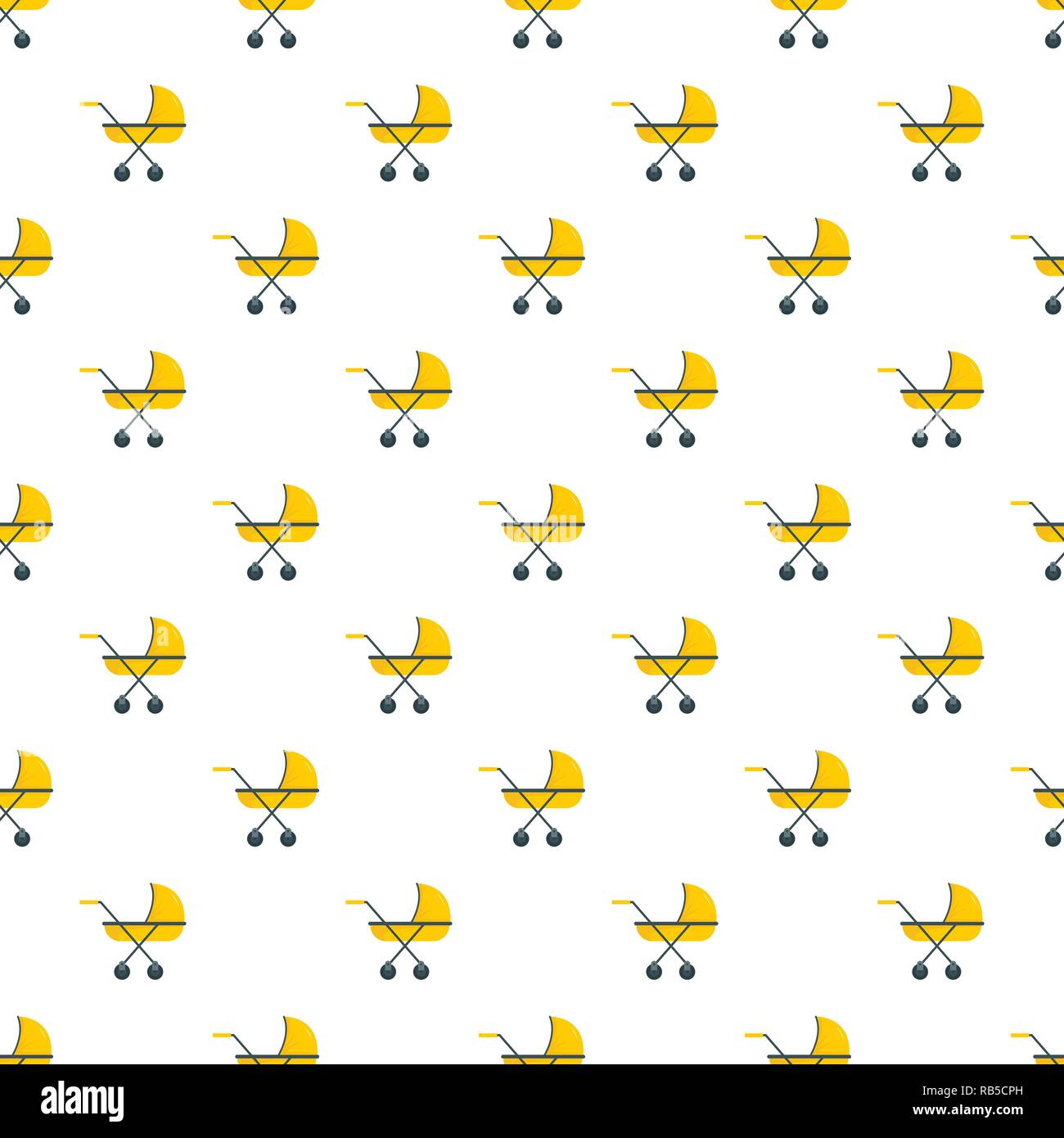 Modern baby carriage pattern seamless vector repeat for any web design Stock Vector