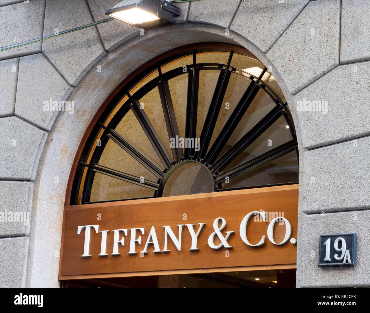 Entrance façade for Tiffany & Co, 19A Via della Spiga, Milan, Italy, EU  Stock Photo - Alamy