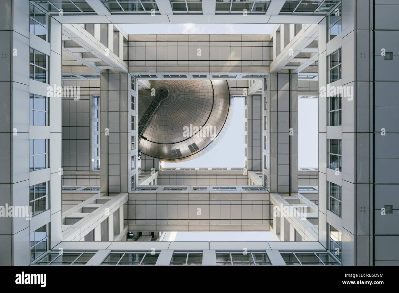 Fuji TV building in Odaiba, Tokyo, Japan Stock Photo