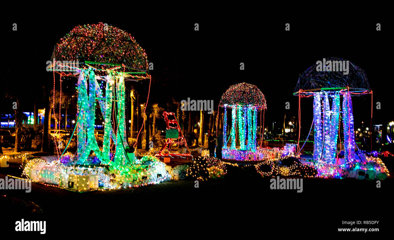 Exterior Holiday Lights Stock Photo - Alamy