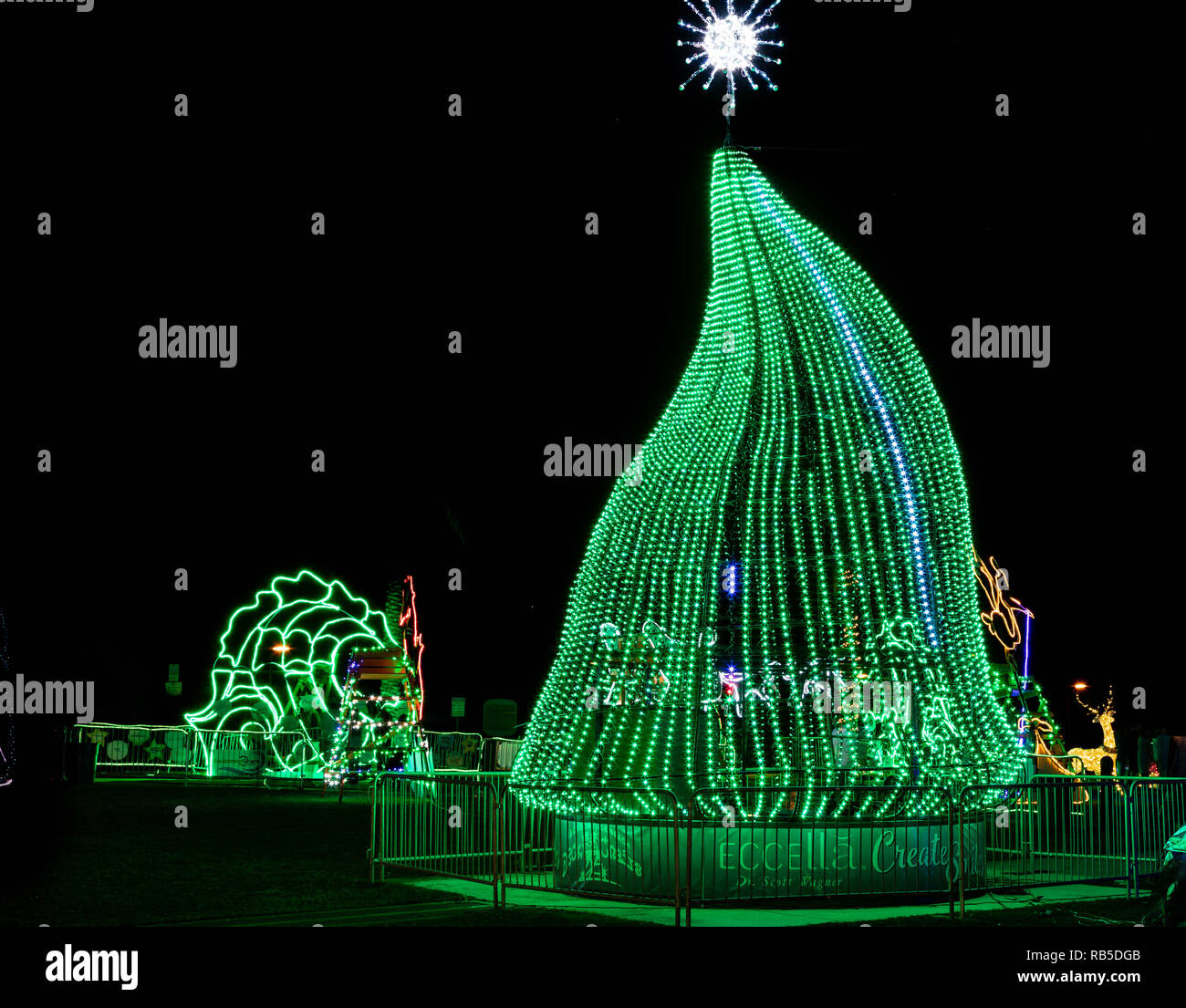 Exterior Holiday Lights Stock Photo - Alamy