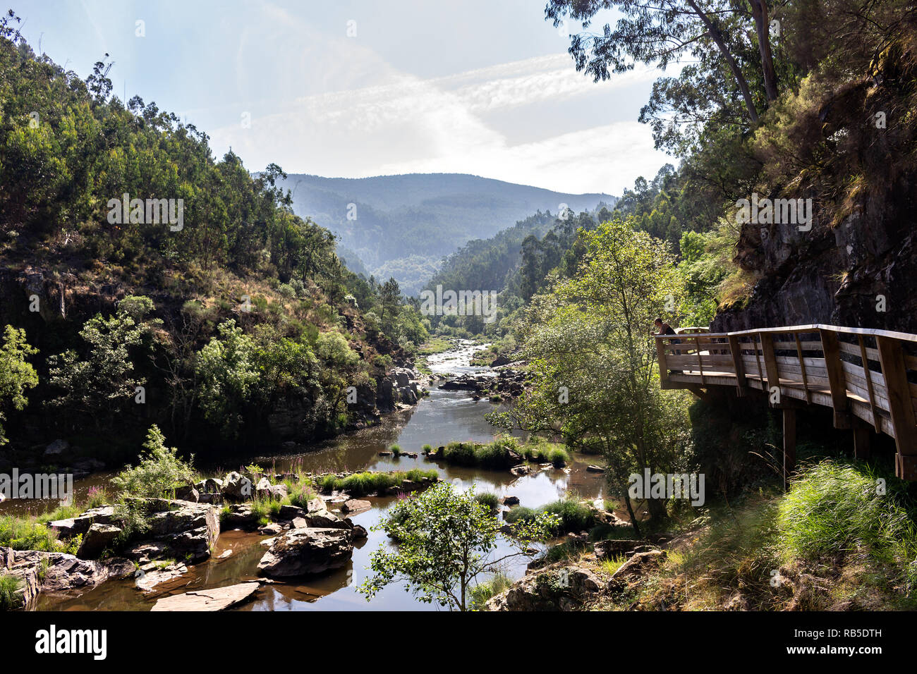 Paiva Walkways are located on the left bank of the Paiva River, in Arouca, Portugal Stock Photo