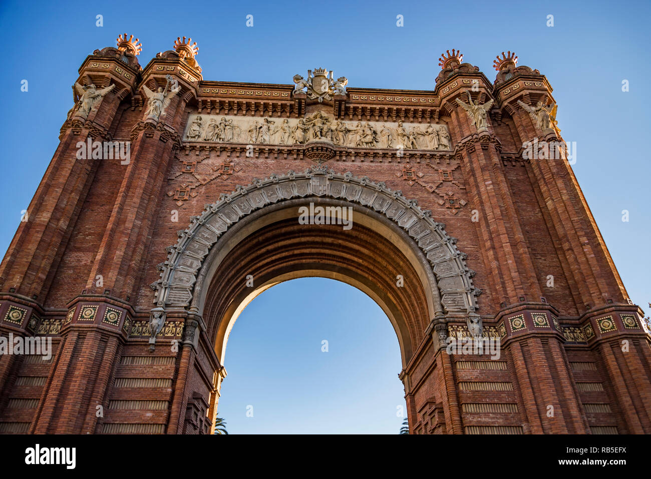 The Arc de Triomf, one of the most famous landmark in Barcelona, Spain. Stock Photo