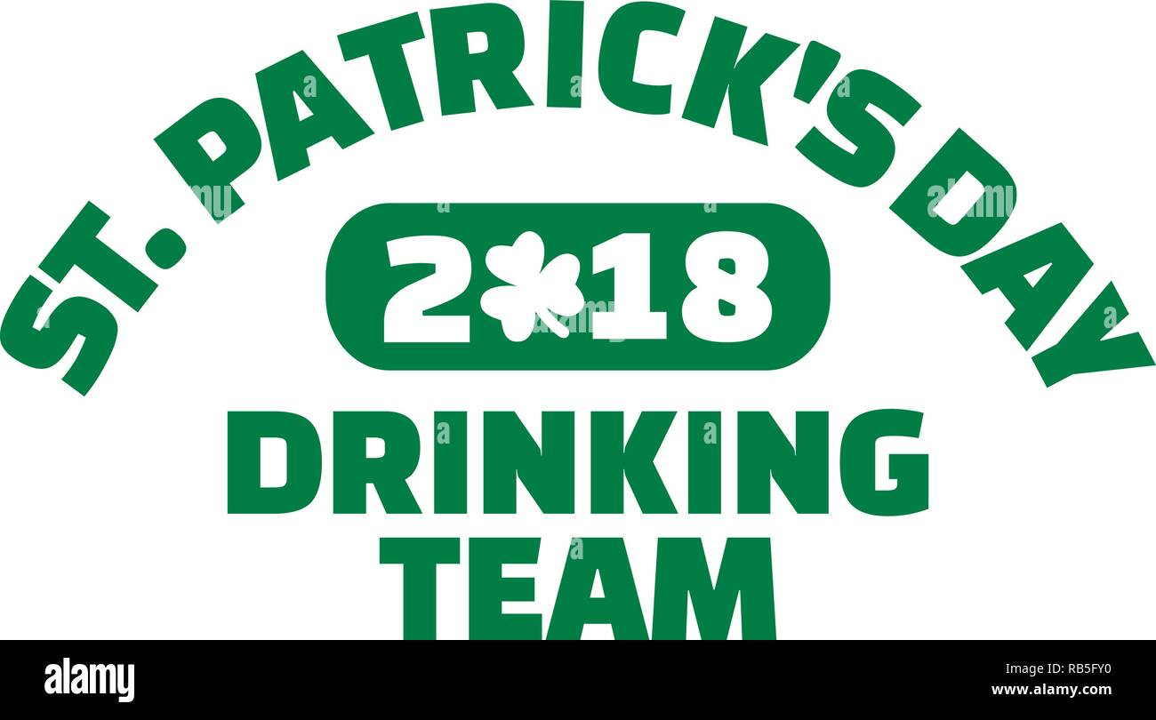 Irish drinking team 2018 in green Stock Vector