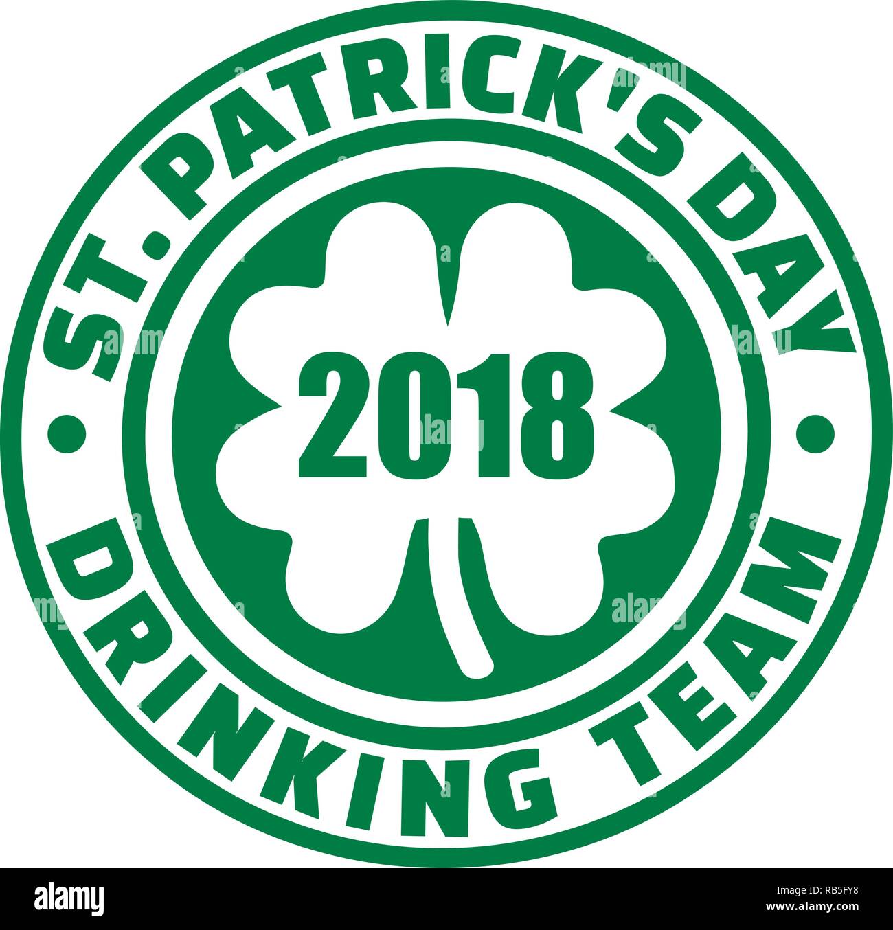Irish drinking team 2018 circle emblem in green Stock Vector