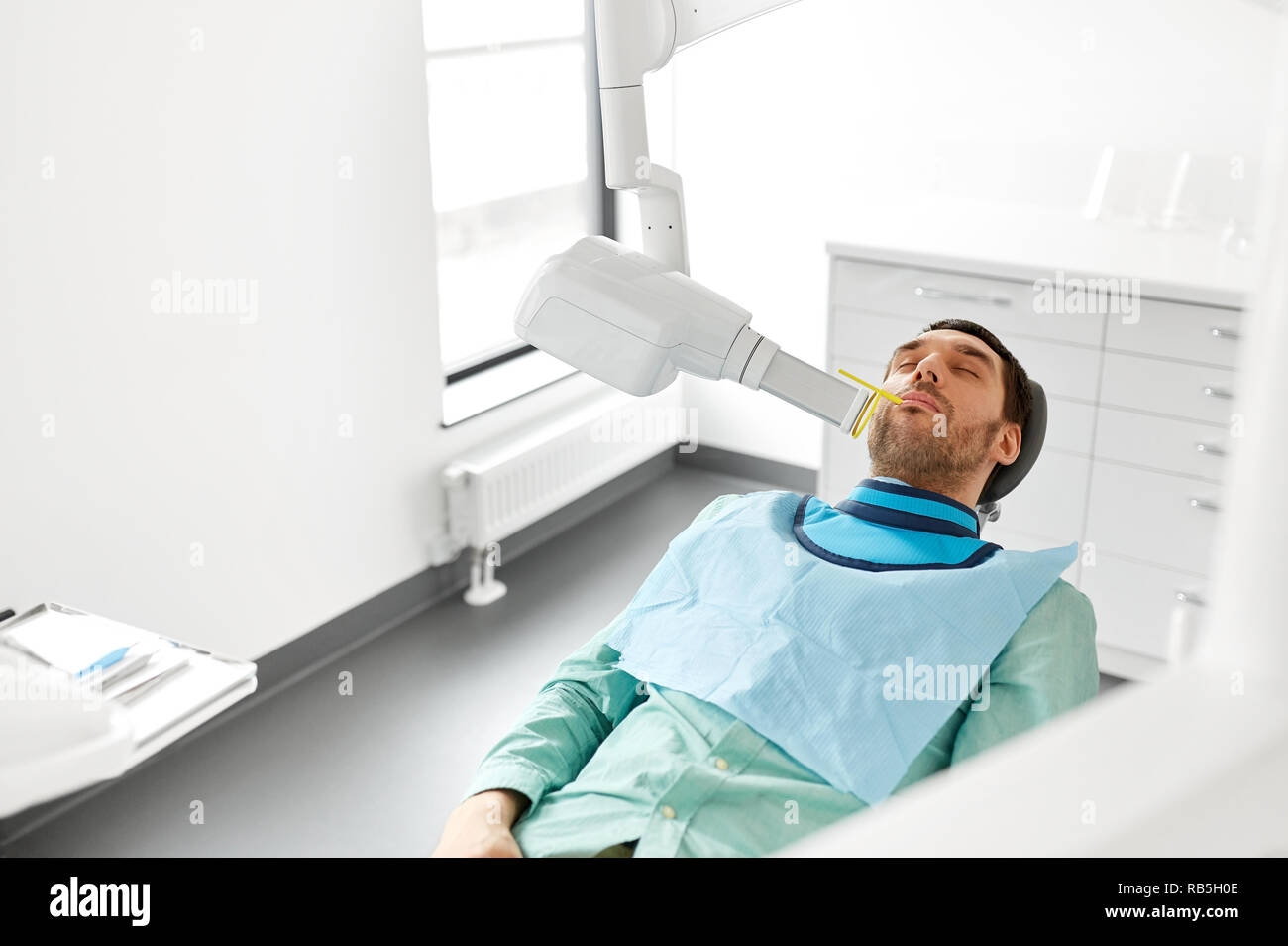 patient having xray scanning at dental clinic Stock Photo Alamy