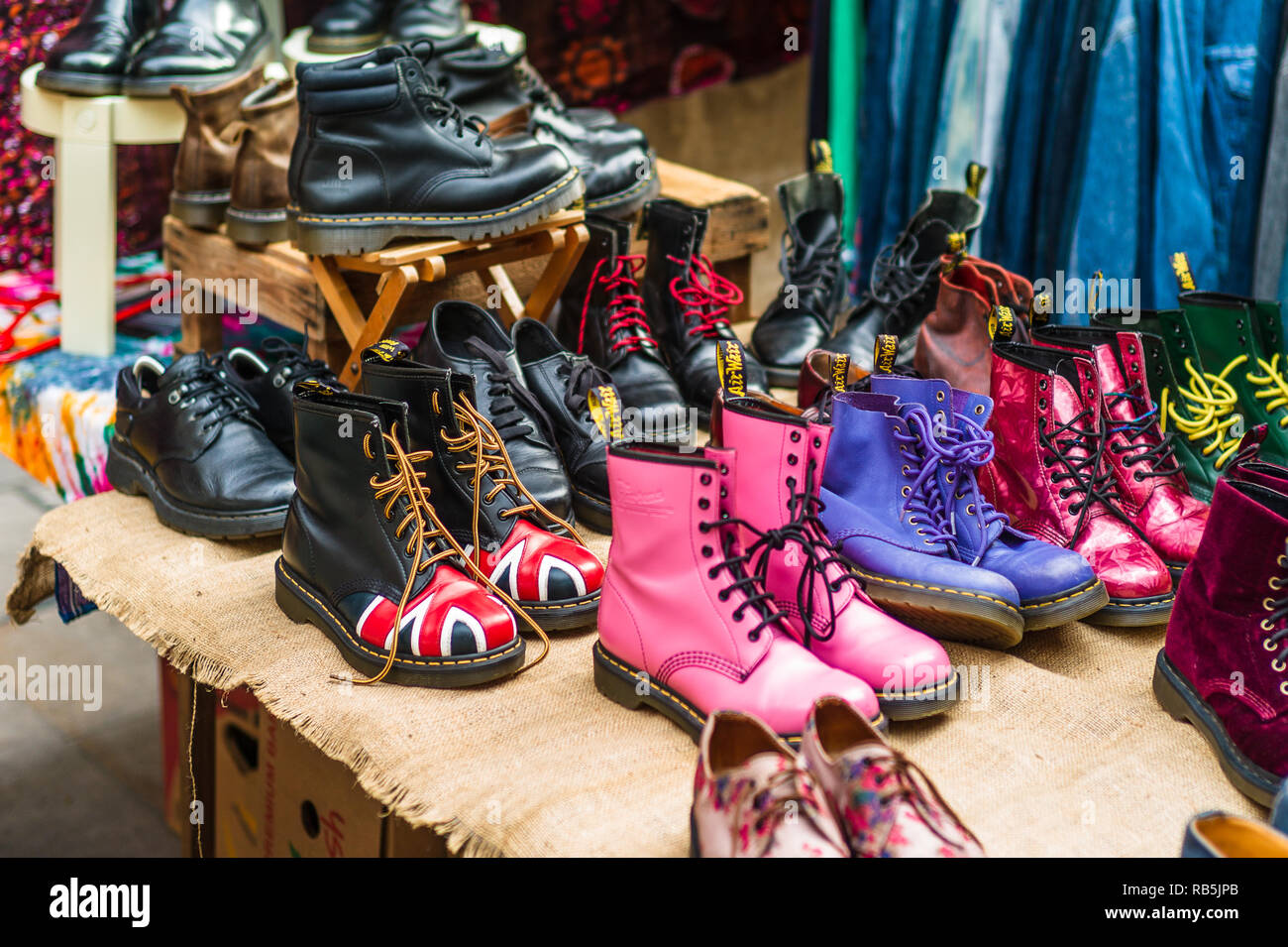 Vintage Footwear - Vintage Doc Martens boots for sale in Brick Lane Sunday  Market in Shoreditch East London. Vintage Dr Martens Boots Stock Photo -  Alamy