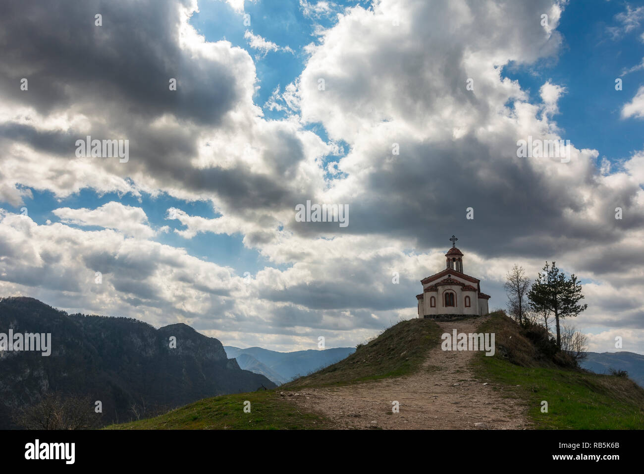 small chapel in mountain Stock Photo