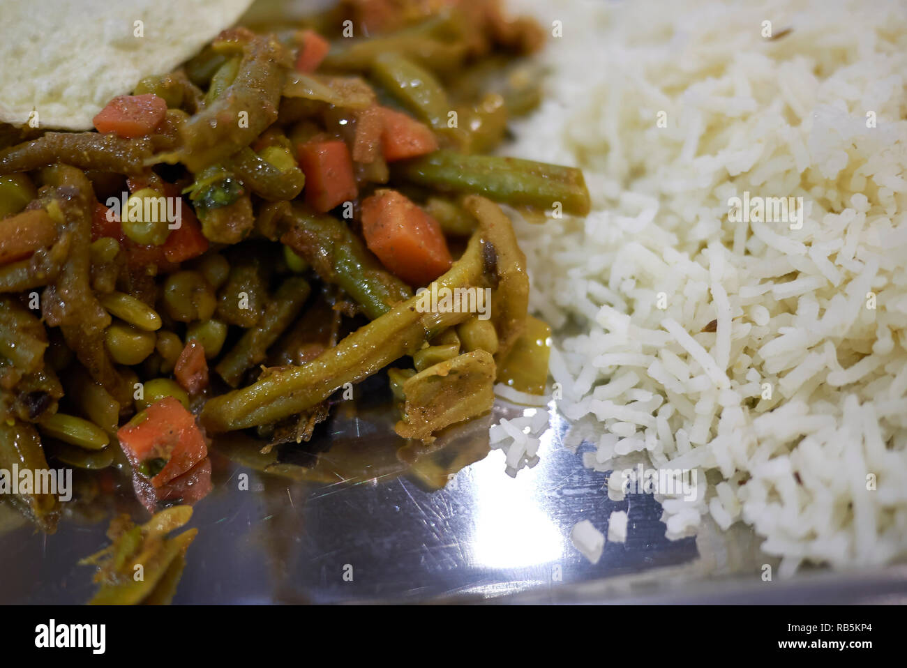 Indian french beans, rice Stock Photo Alamy