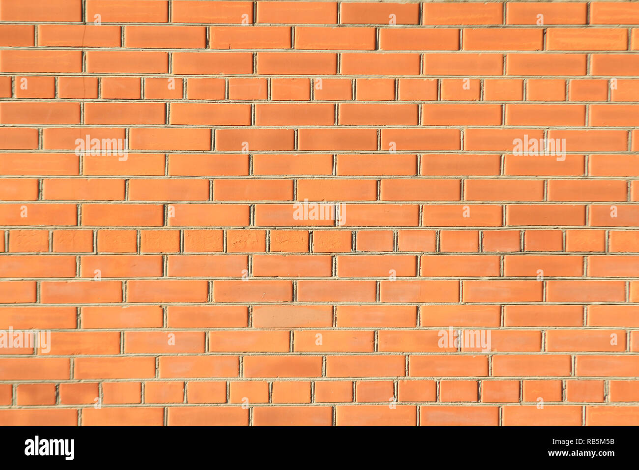 Beautiful view of orange brick wall texture. Stock Photo