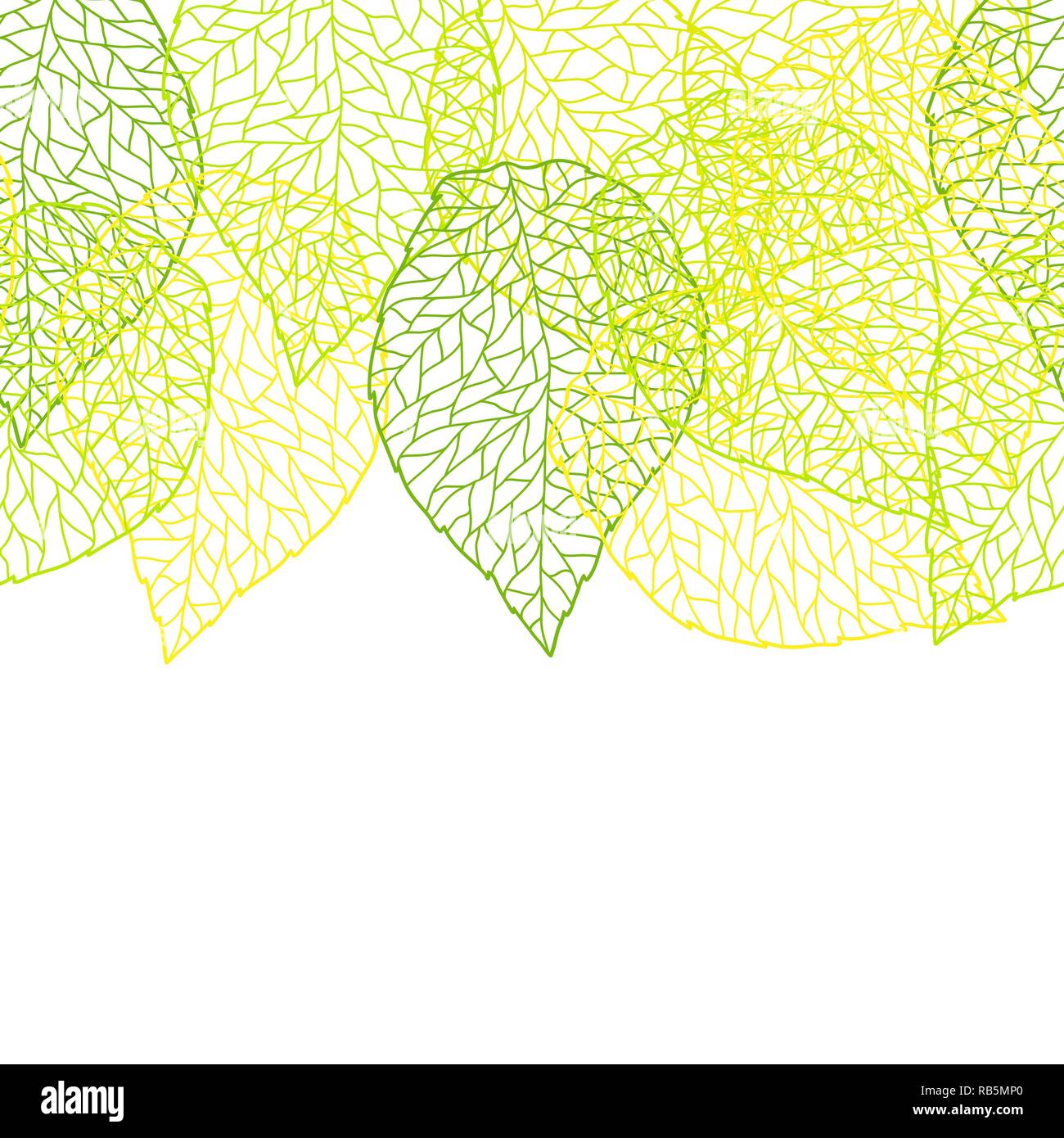Seamless nature pattern with stylized green leaves Stock Vector Image ...