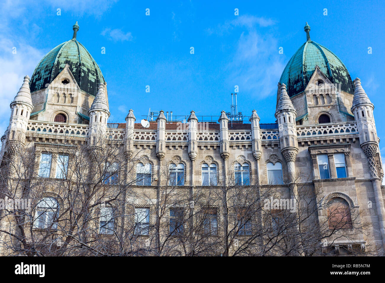 Beautiful historic old building on Liberty Square, Budapest, Hungary Stock Photo