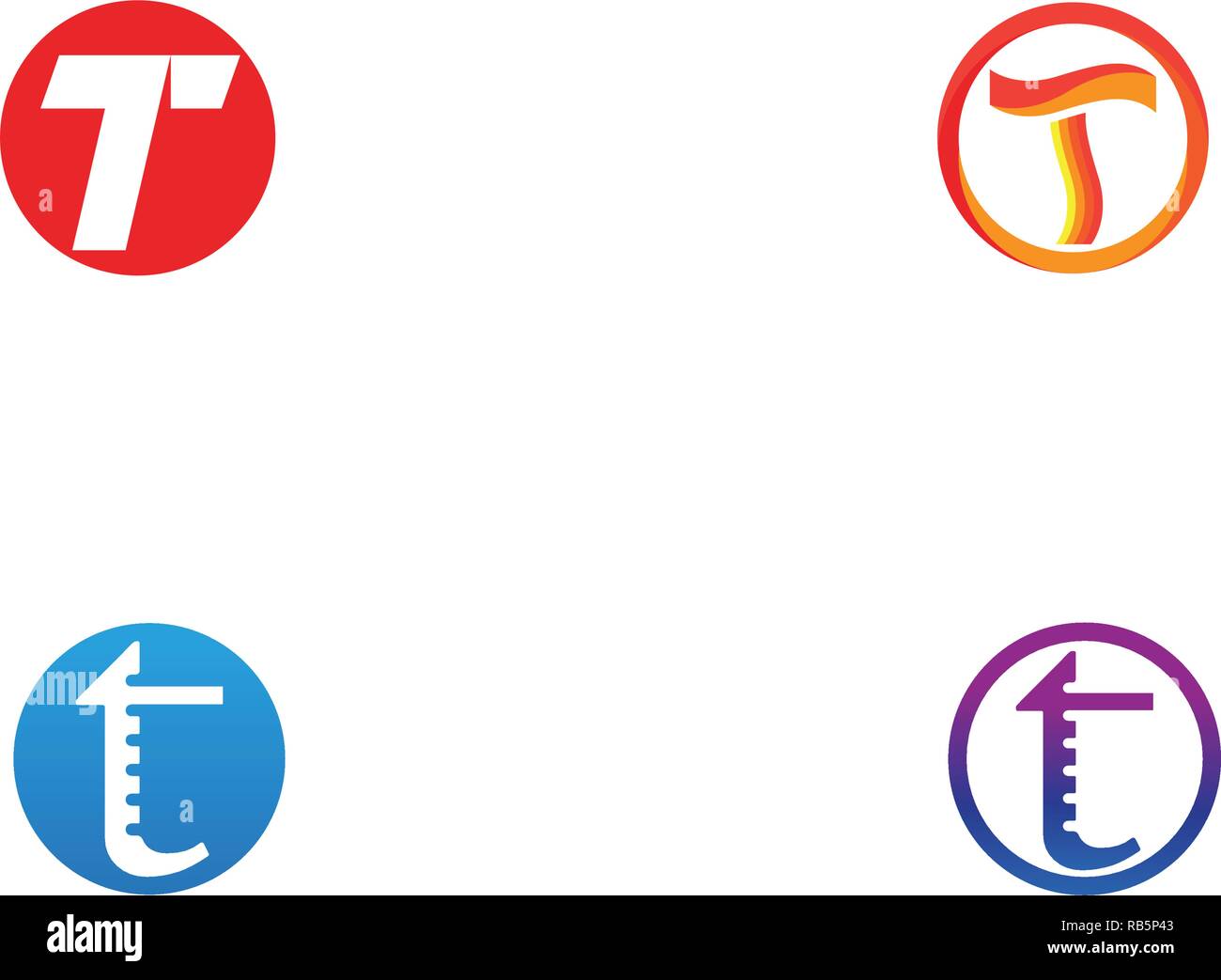 T letters logo and symbols template icons app Stock Vector Image & Art ...