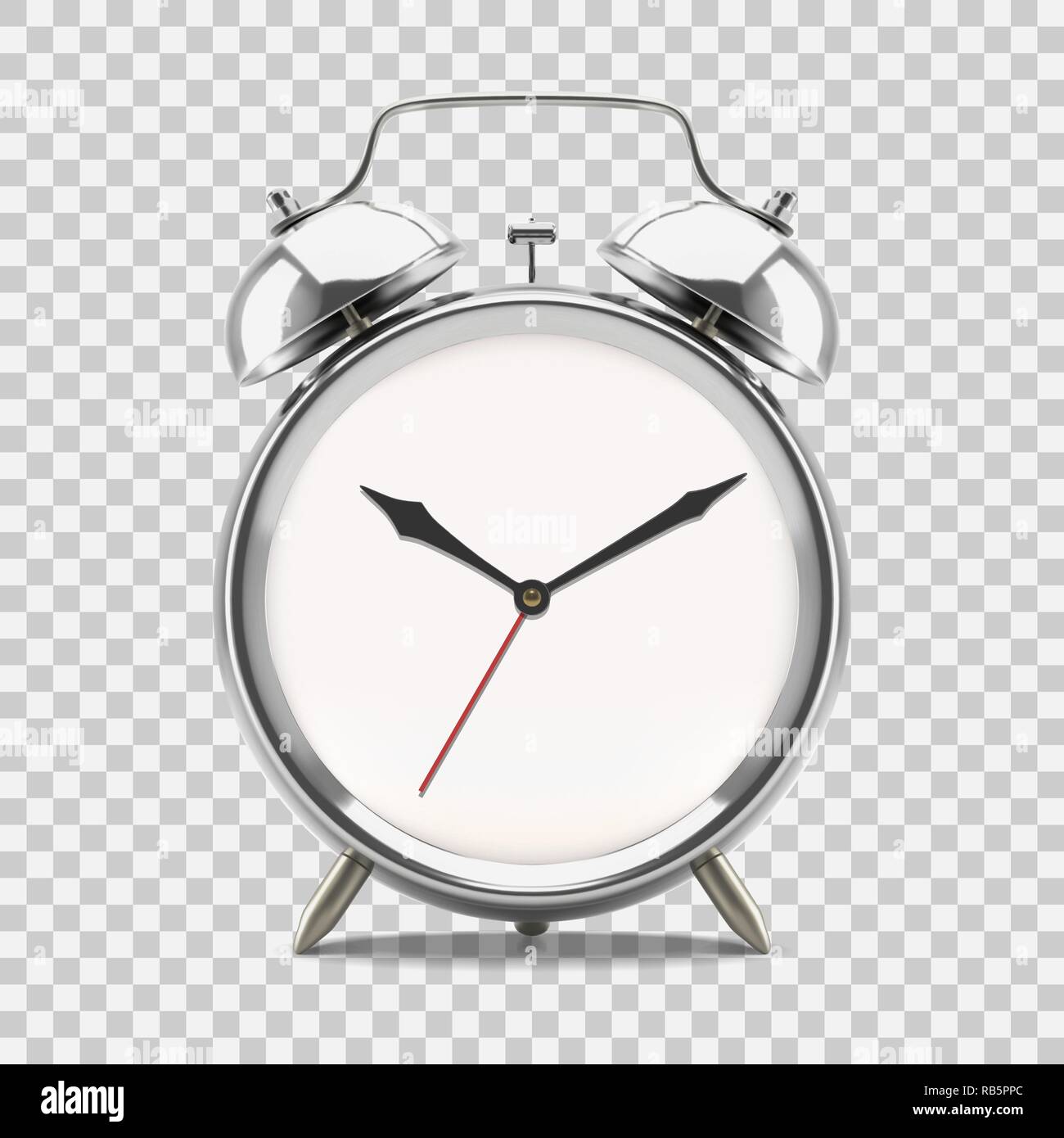 Ringing alarm clock showing 10 o'clock morning or evening, on