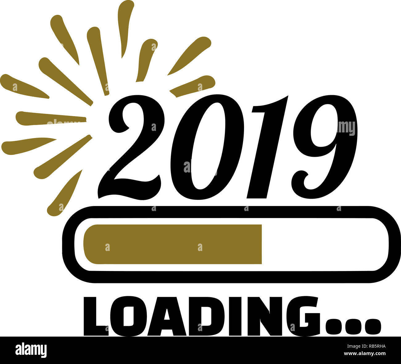 2019 Loading with bar fireworks Stock Photo