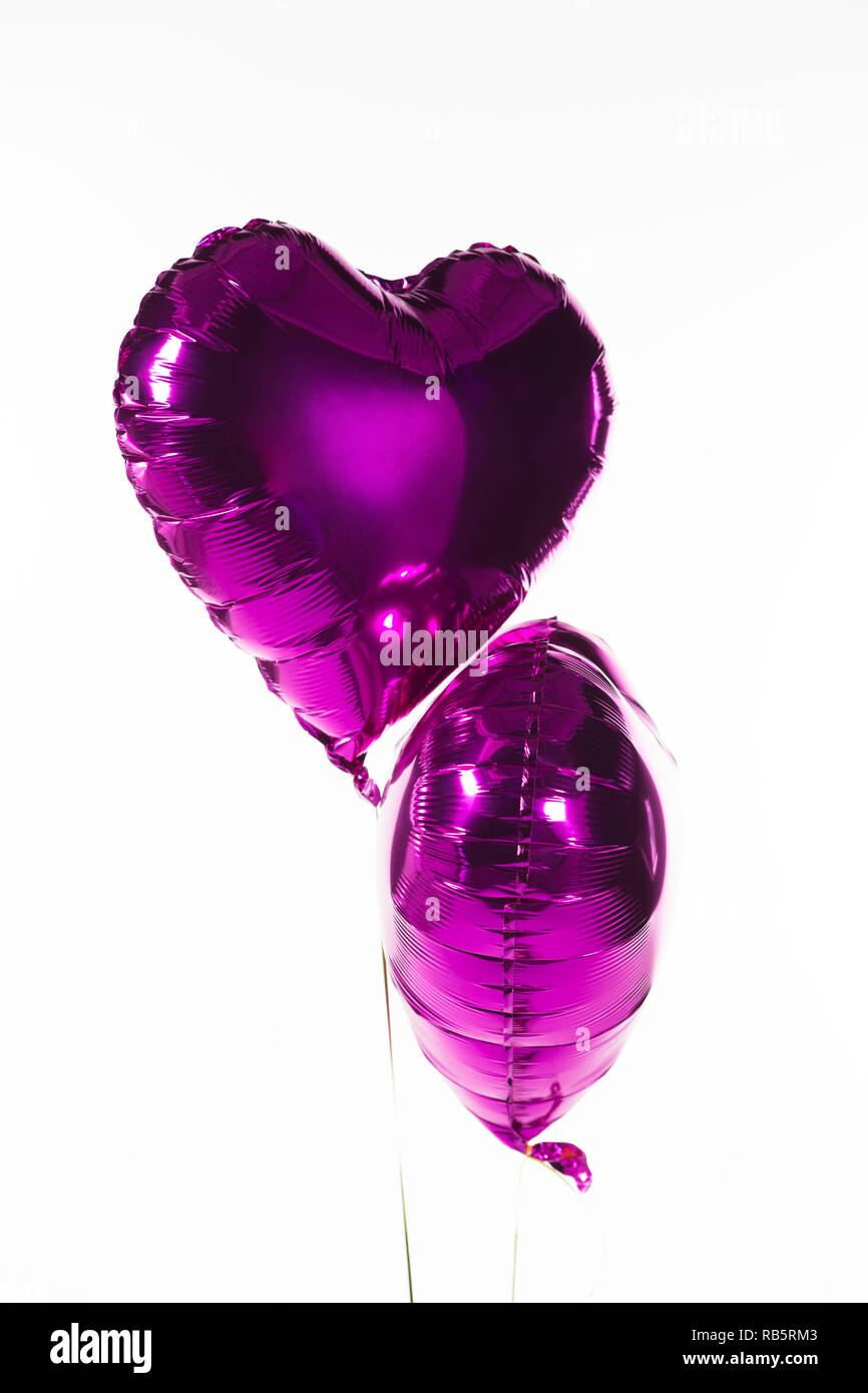 Valentine balloons against white background Stock Photo