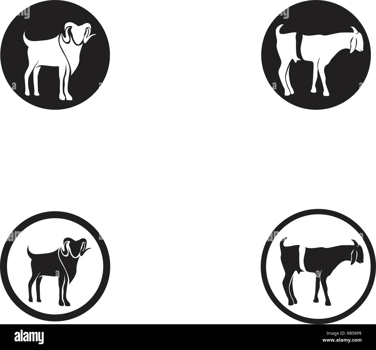Goat black animals vector logo and symbol template Stock Vector Image