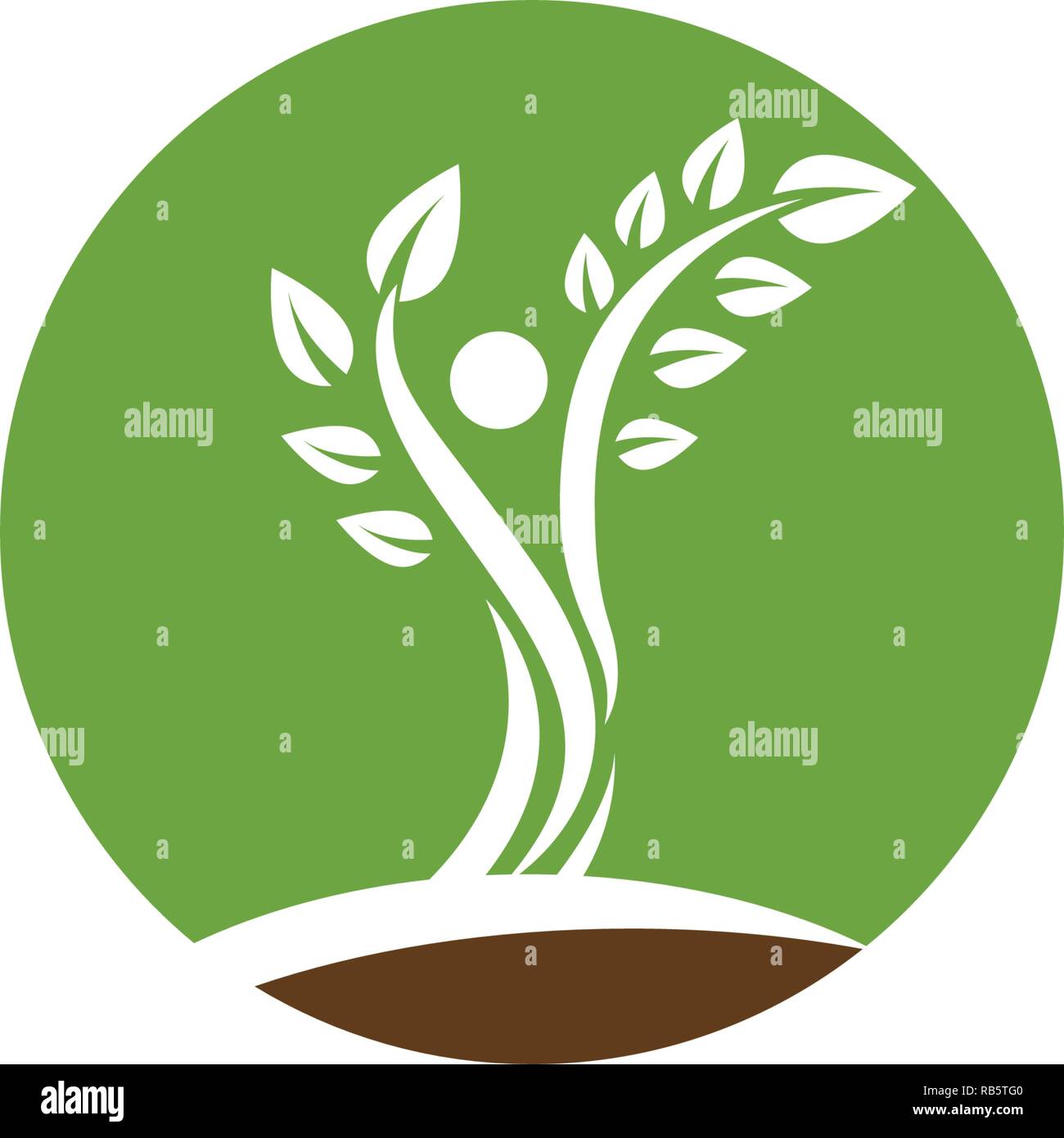 Tree green people identity card vector logo template Stock Vector