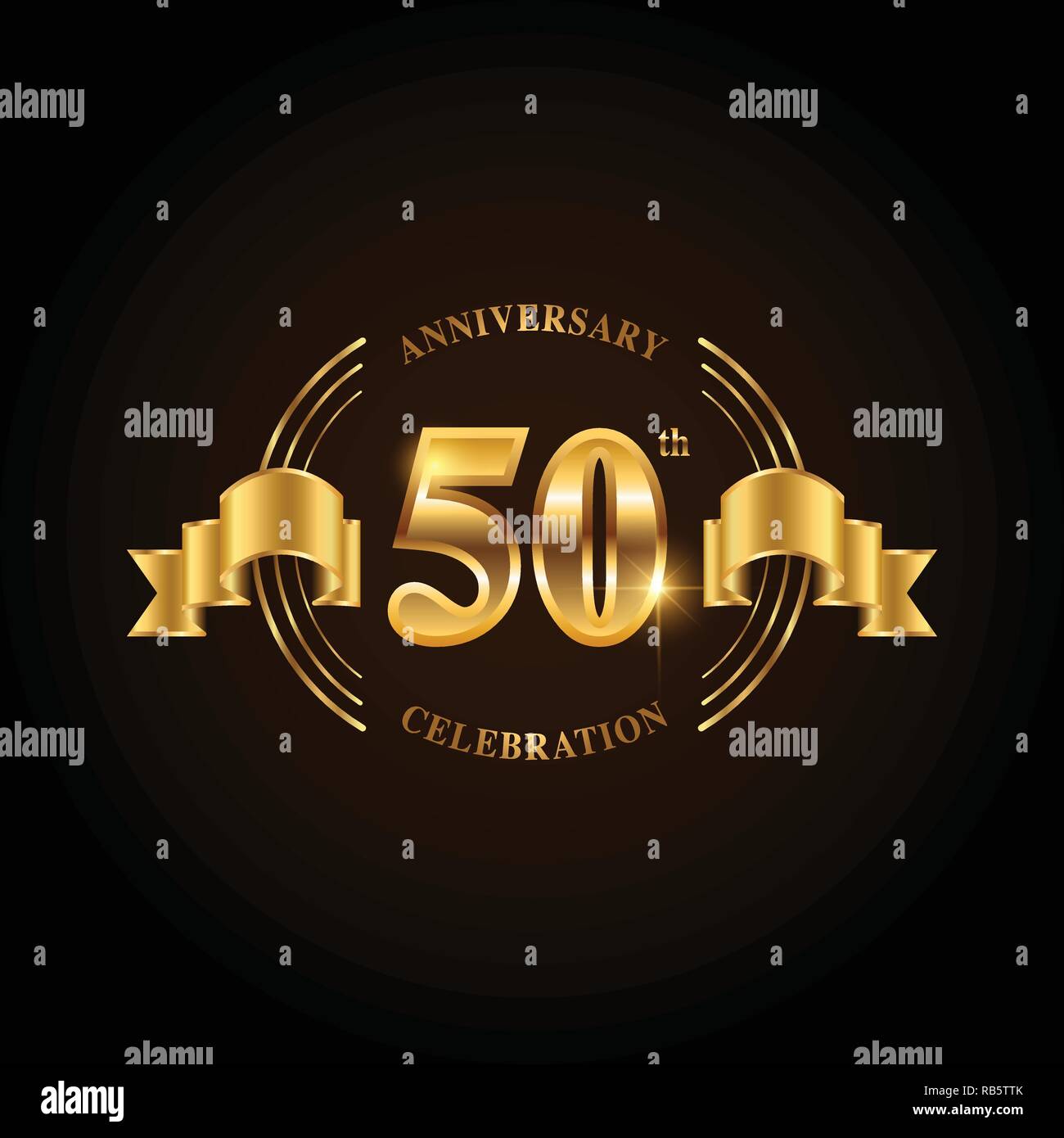 Anniversary 50 years template ribbon hi-res stock photography and ...