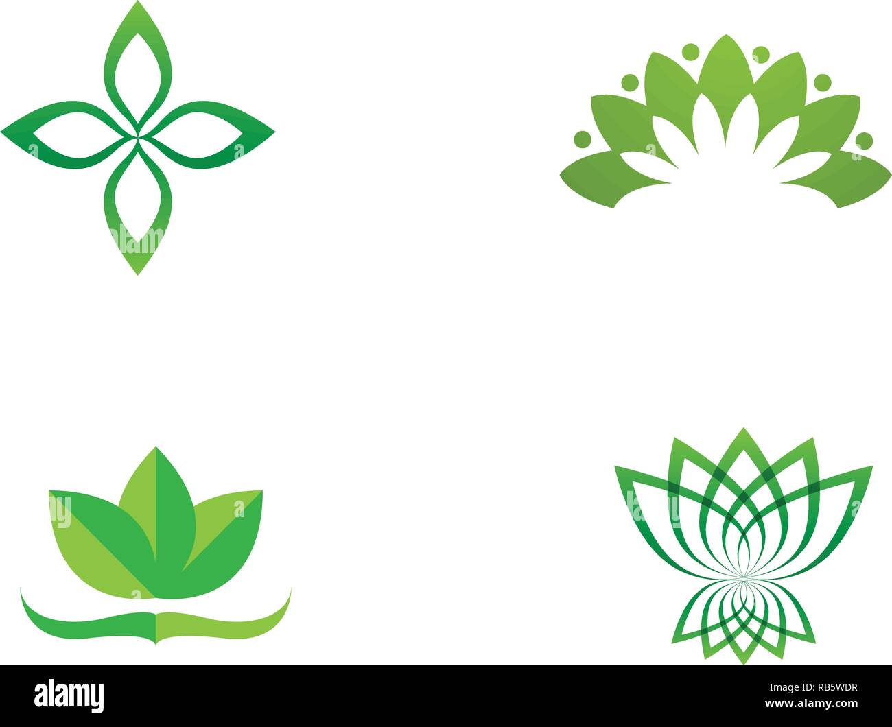 Lotus flower logo and symbols vector template icons Stock Vector Image ...
