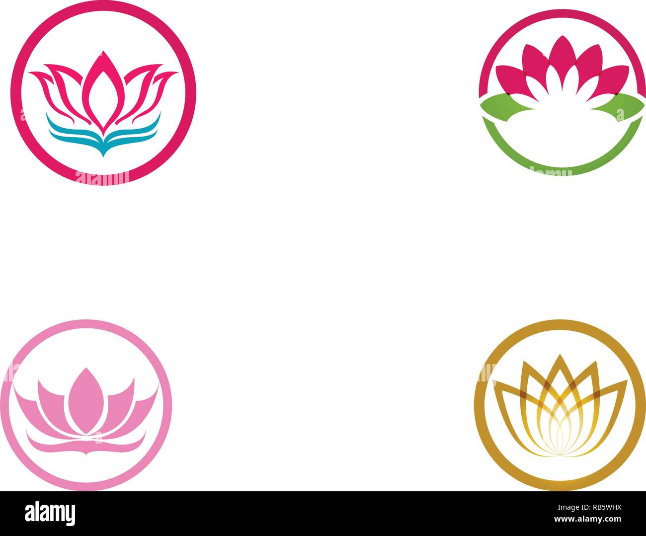 Lotus flower logo and symbols vector template icons Stock Vector Image ...
