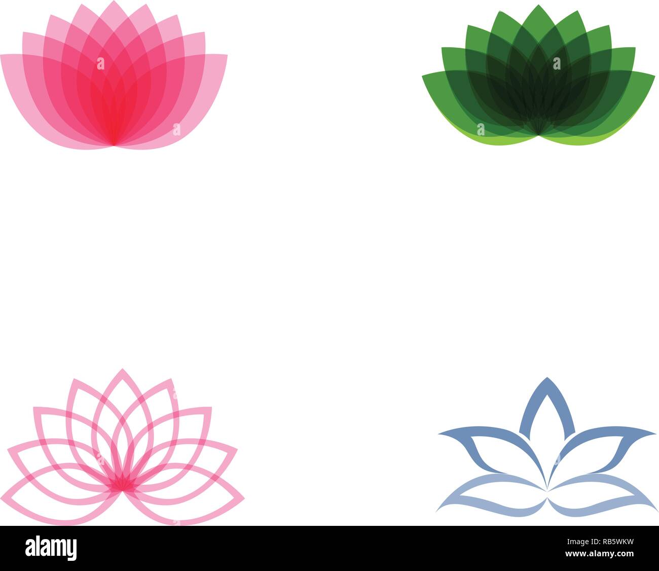 Lotus flower logo and symbols vector template icons Stock Vector Image ...