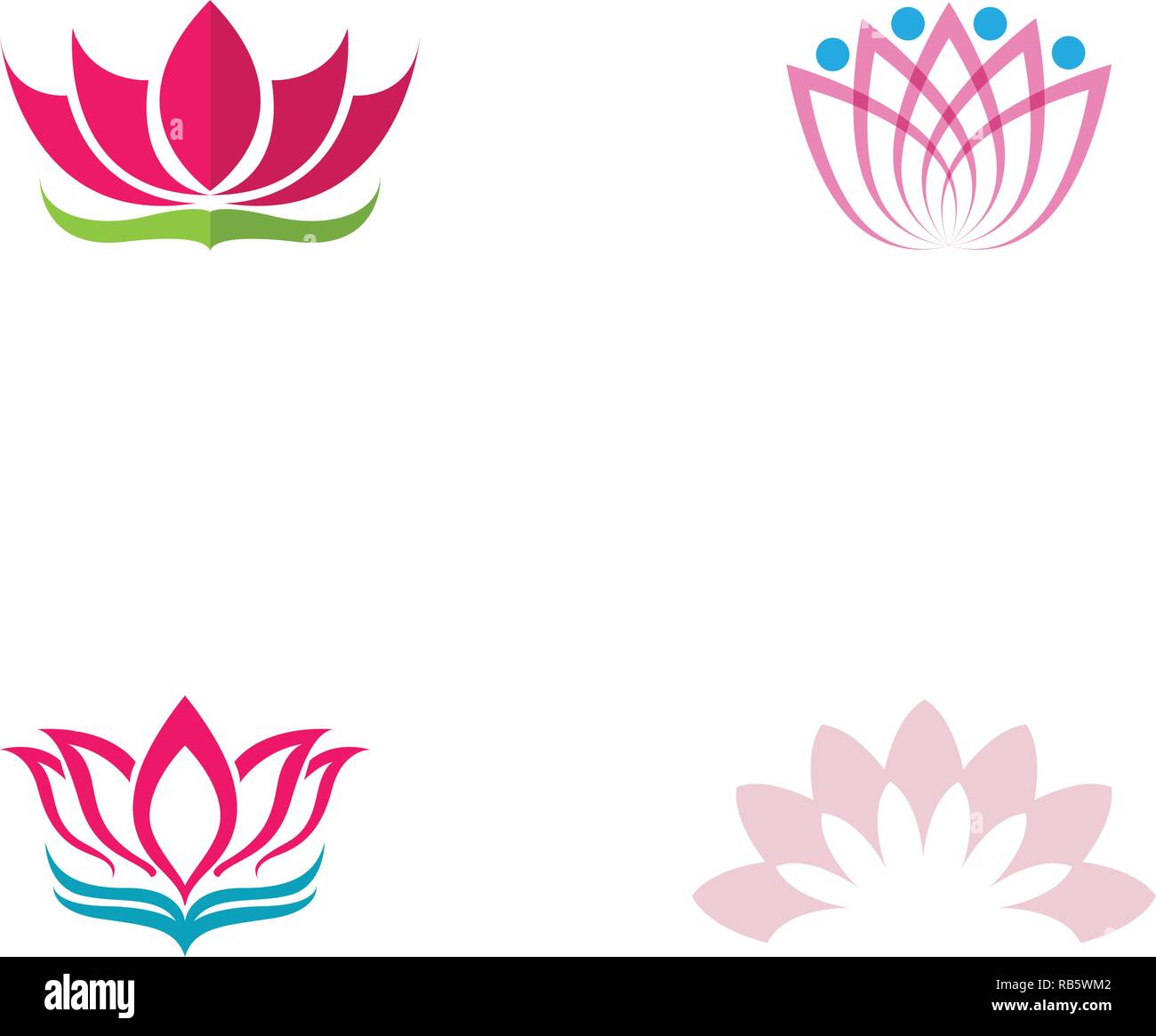 Lotus flower logo and symbols vector template icons Stock Vector Image ...