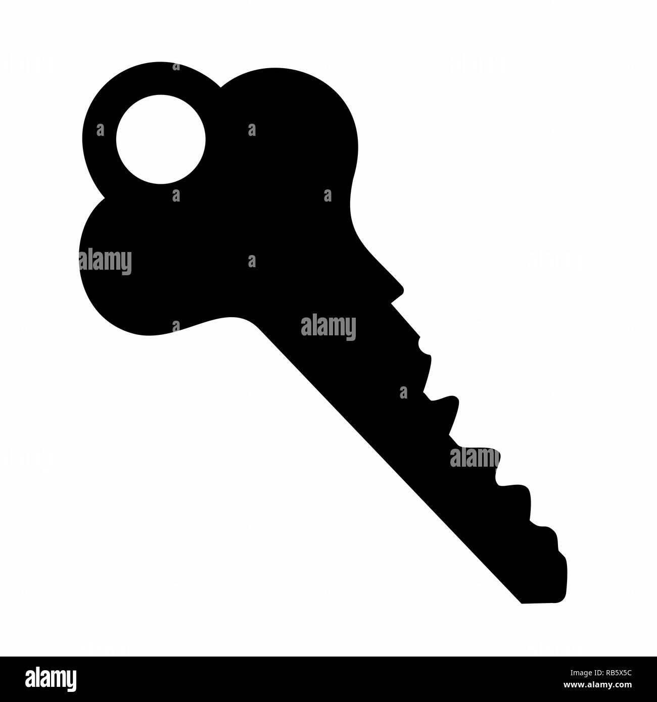 The dark silhouette of a key on white background Stock Vector Image ...