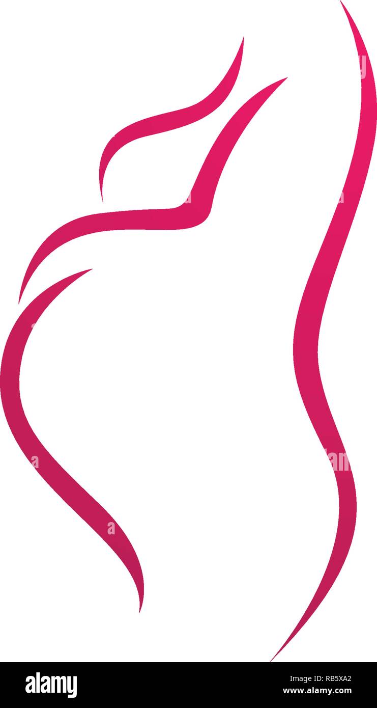 Happy pregnant woman touching her belly. Pregnancy Stock Vector Image