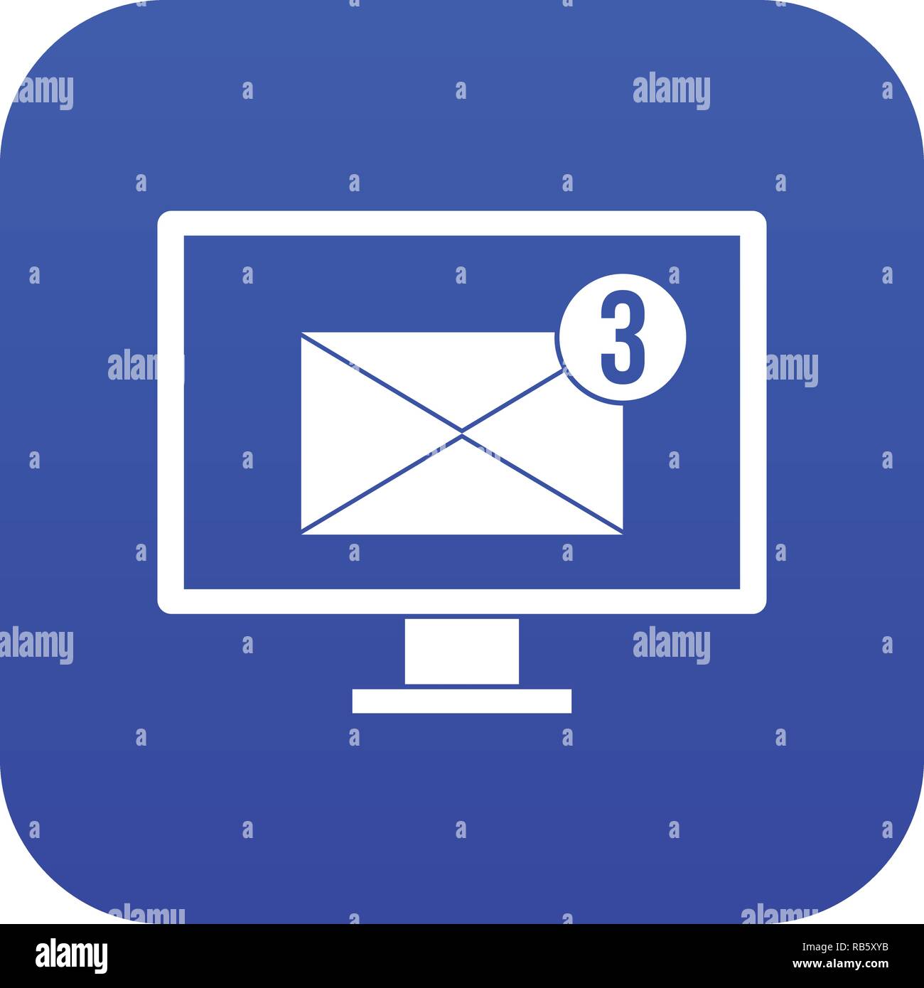 Monitor screen with email sign icon digital blue Stock Vector Image ...