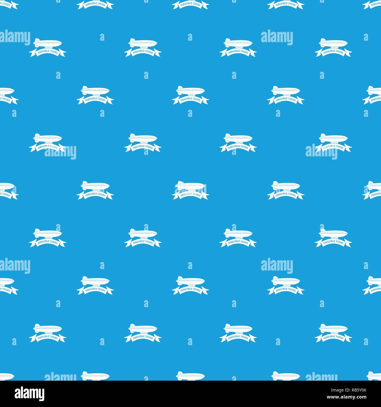 Trip dirigible pattern vector seamless blue Stock Vector