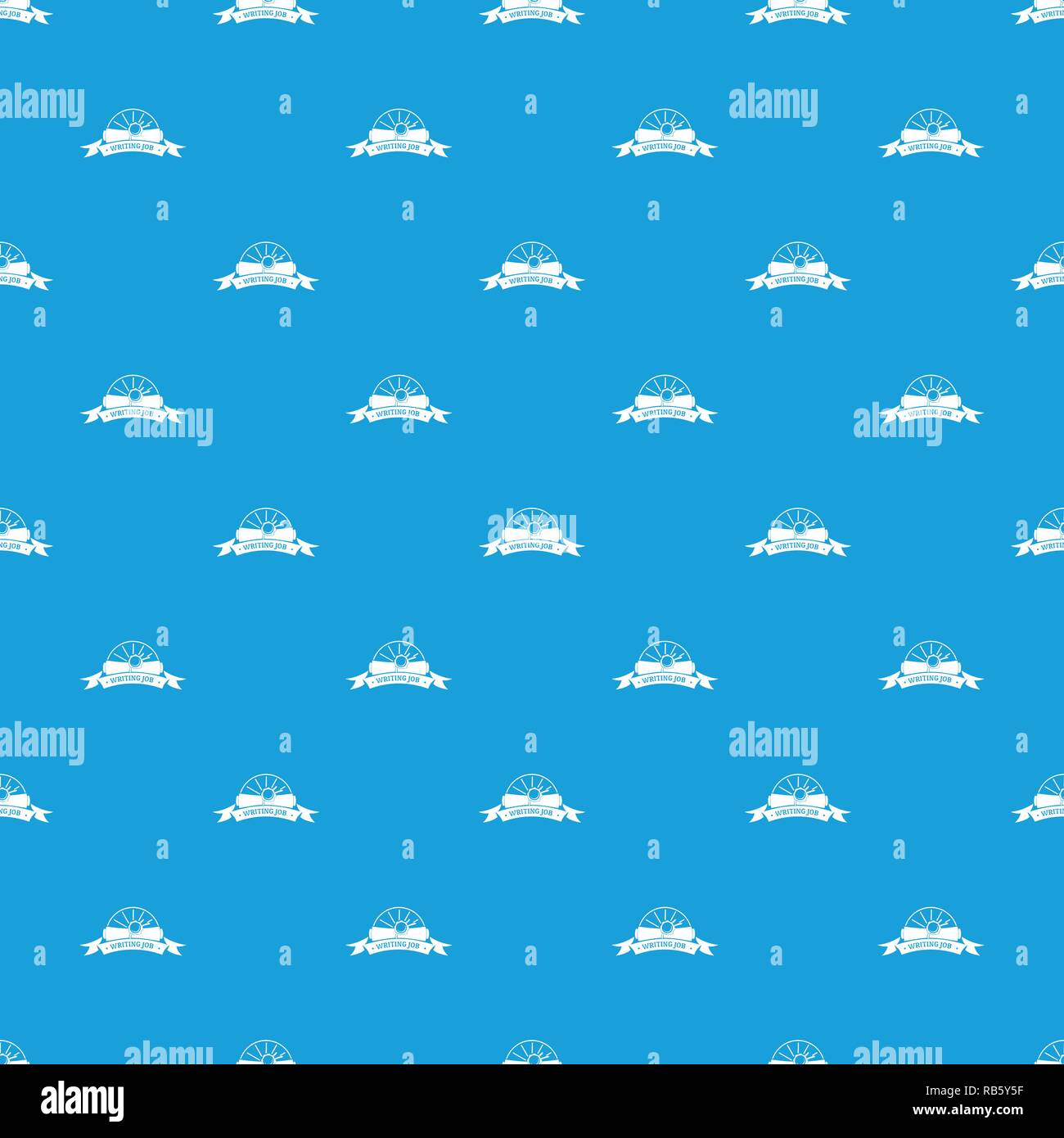 Writing job pattern vector seamless blue Stock Vector