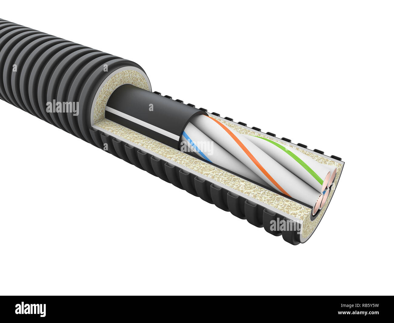 Fiber optical cable detail isolated white optic Cut Out Stock Images