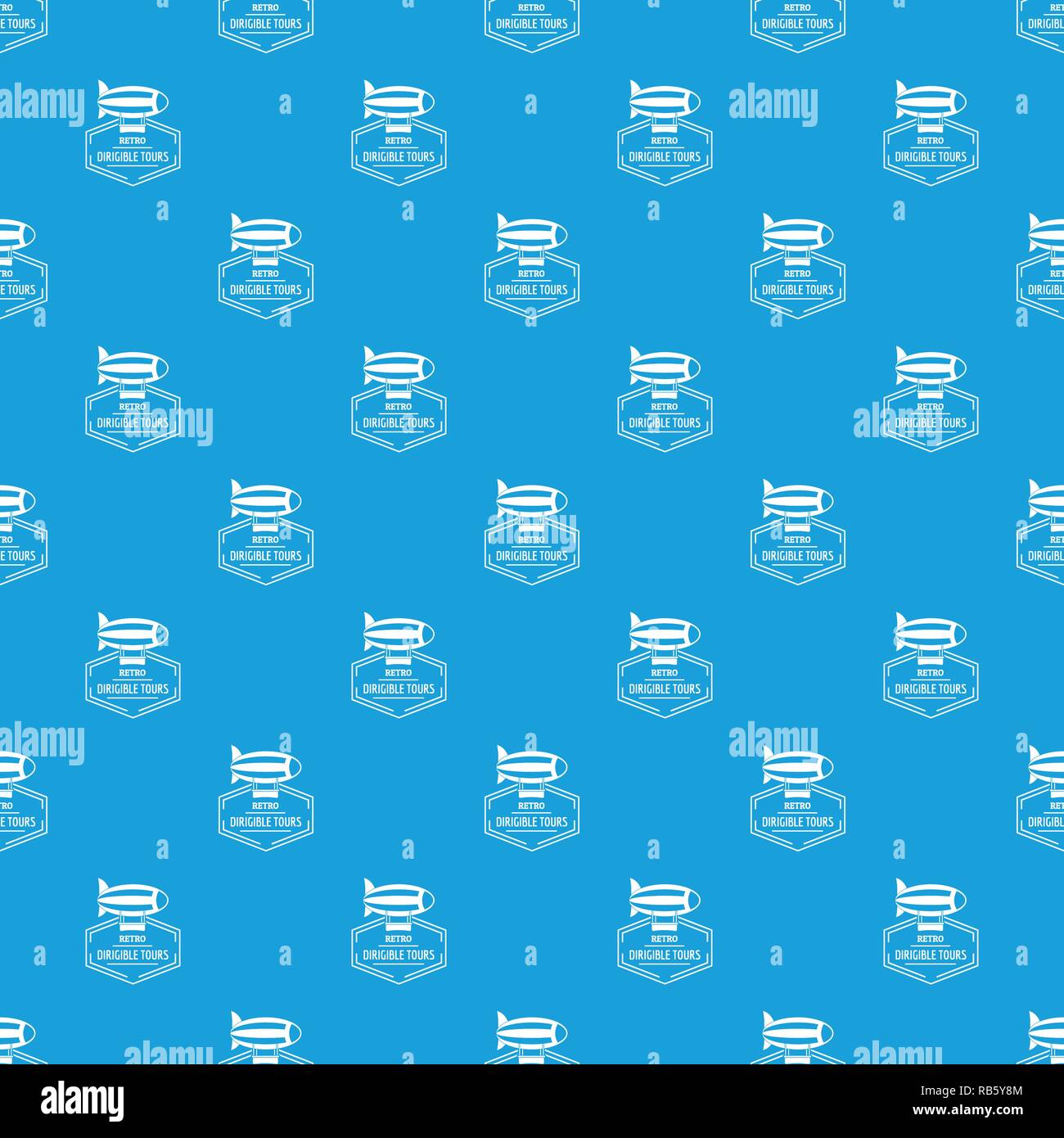 Dirigible pattern vector seamless blue Stock Vector