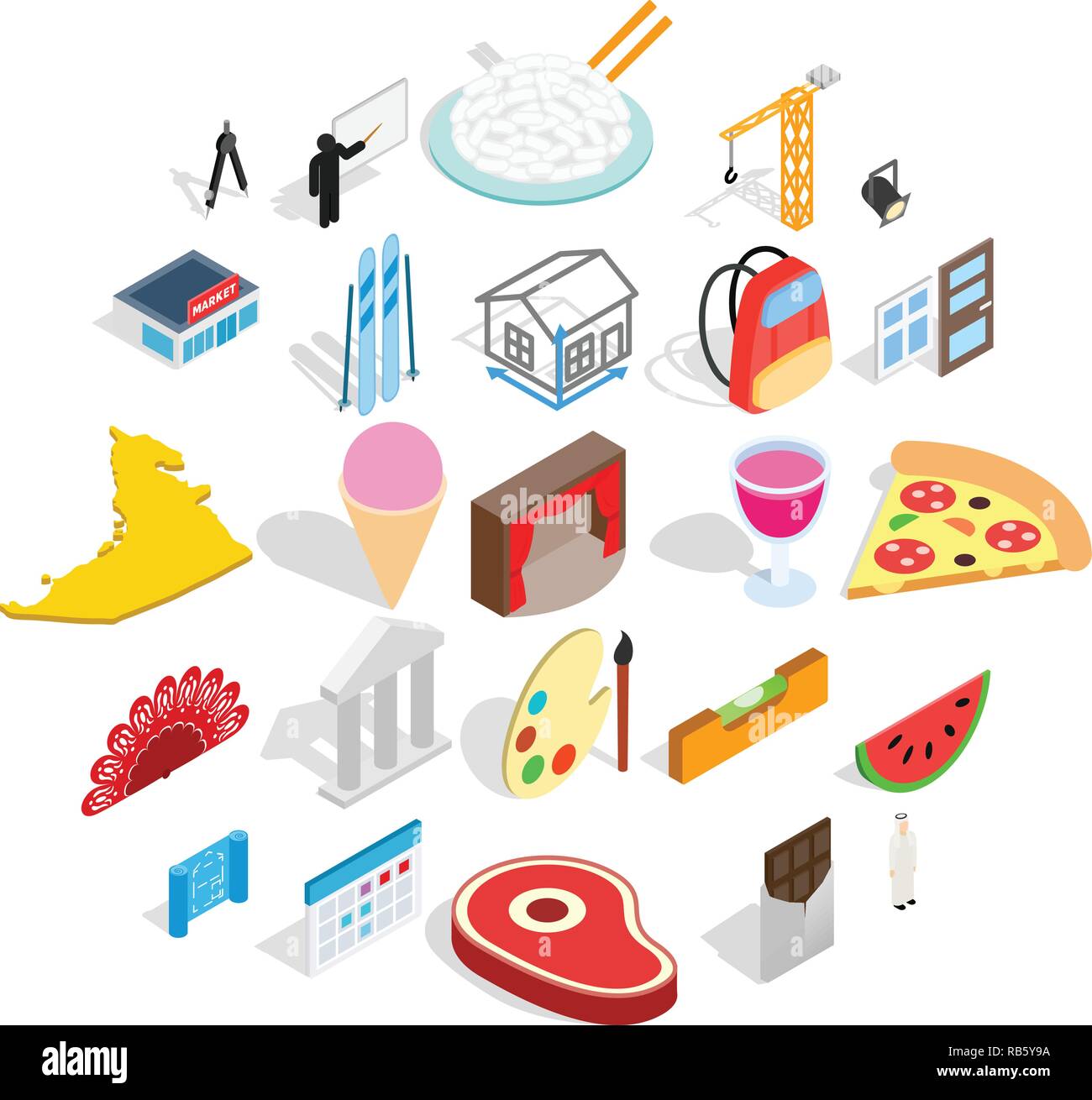 Venture icons set, isometric style Stock Vector