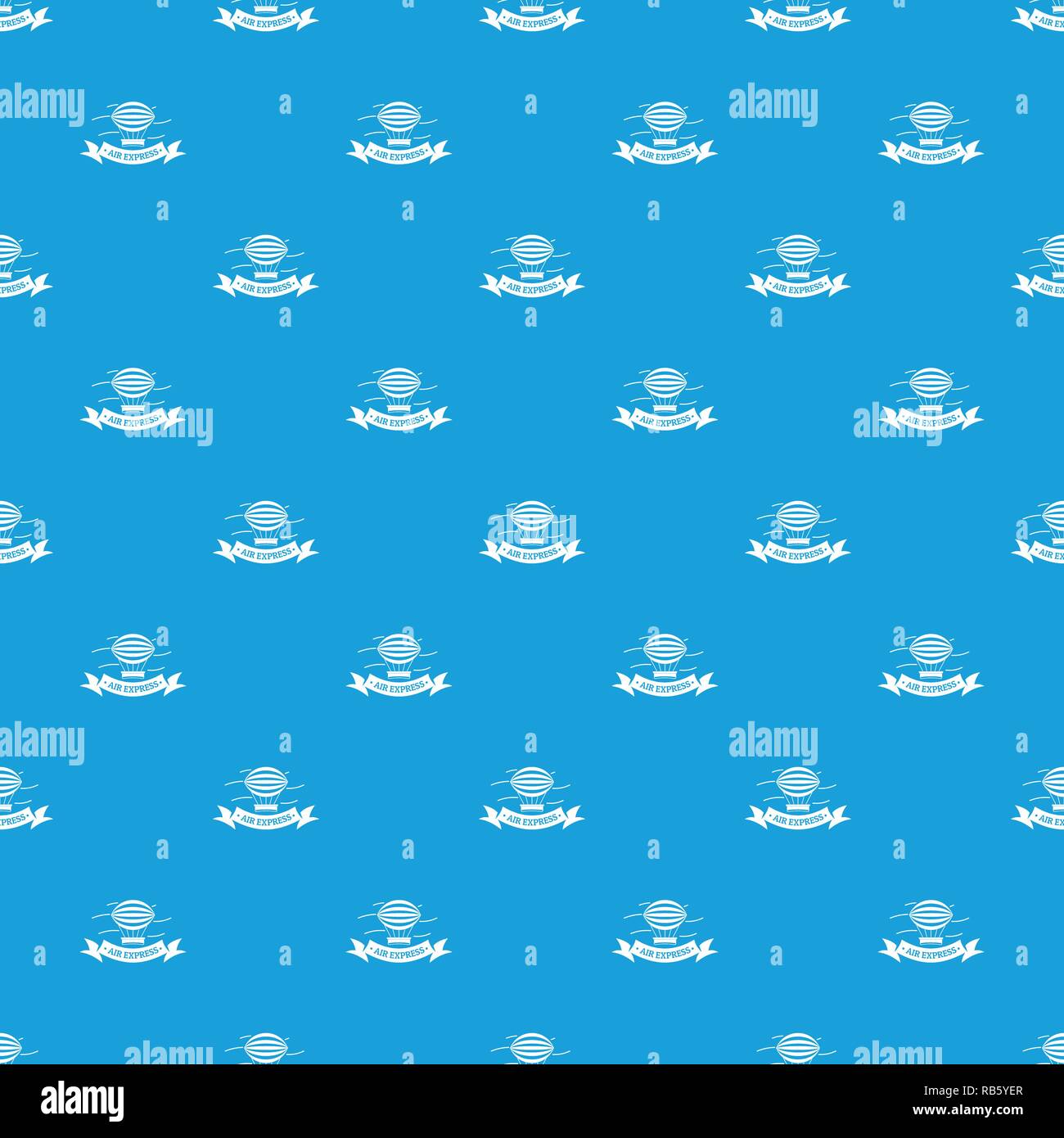 Vintage dirigible pattern vector seamless blue Stock Vector