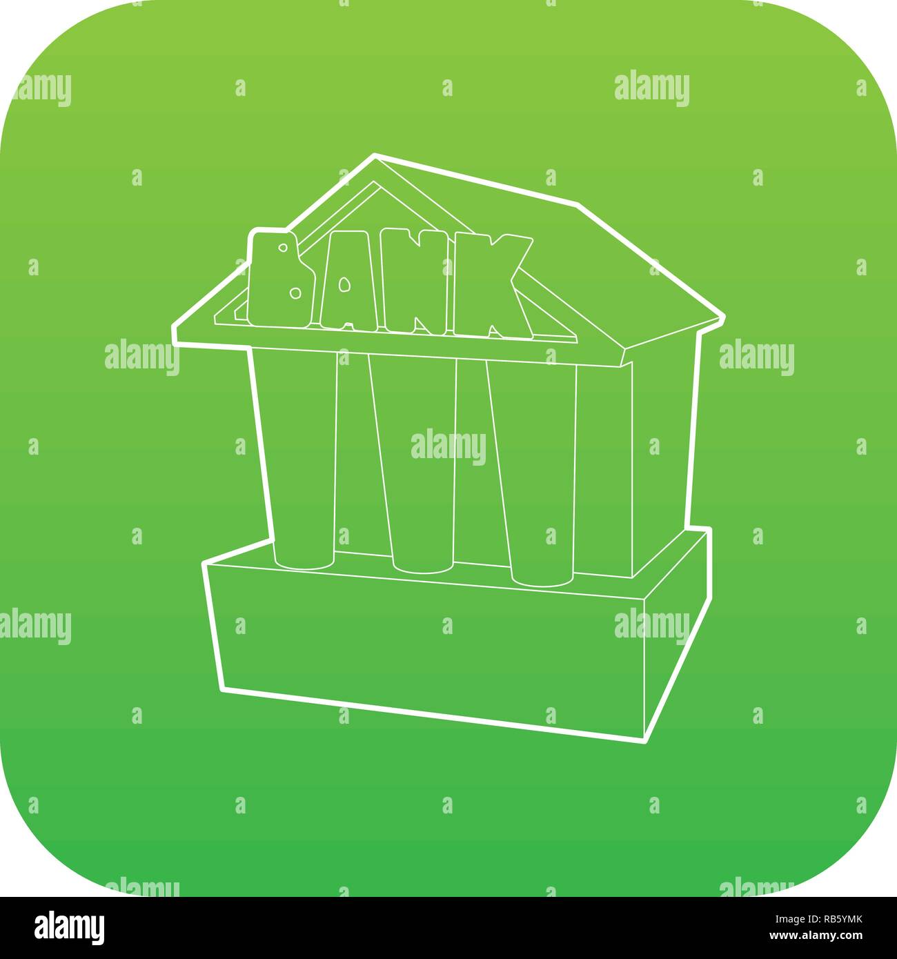 Bank icon green vector Stock Vector Image & Art - Alamy