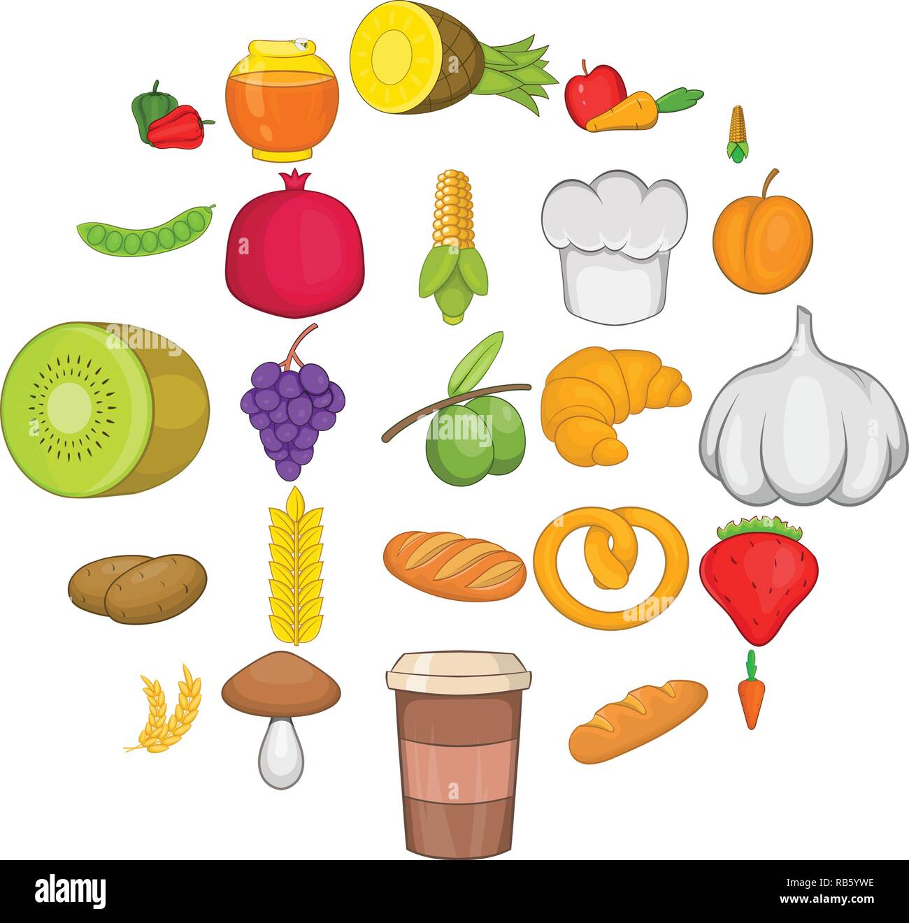 Vegan eatery icons set, cartoon style Stock Vector Image & Art - Alamy