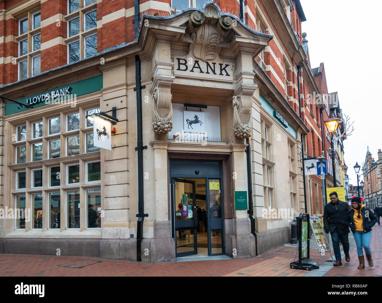 A branch of Lloyds Bank on Broad Street in Reading, Berkshire, UK Stock Photo