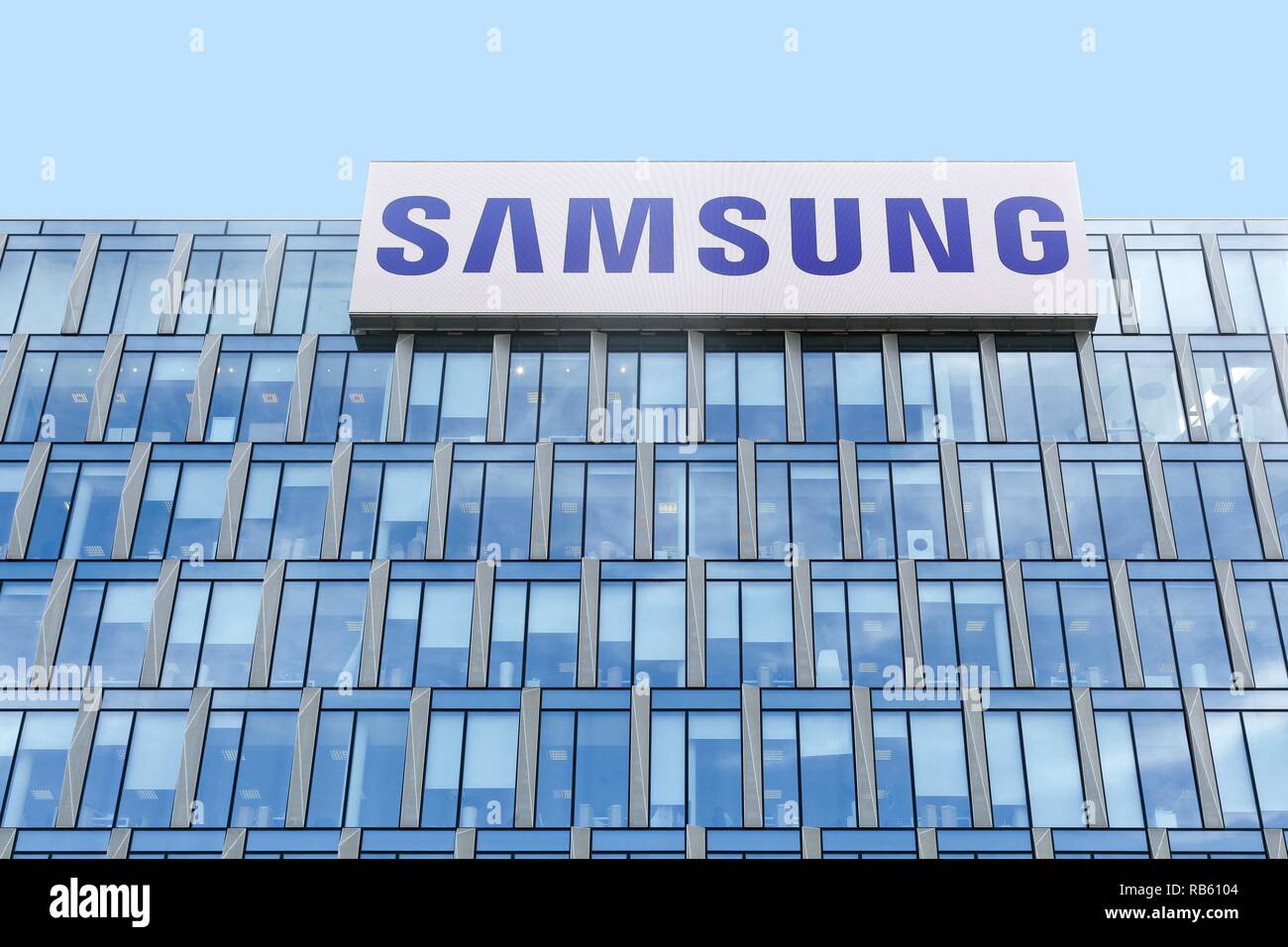 Milan, Italy - September 15, 2016:  Samsung building in Milan, Italy. Samsung is a South Korean multinational conglomerate company Stock Photo
