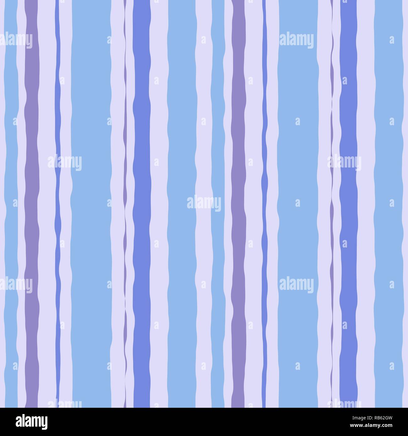 Blue striped watercolor brush seamless pattern. Vector background. Stock Vector