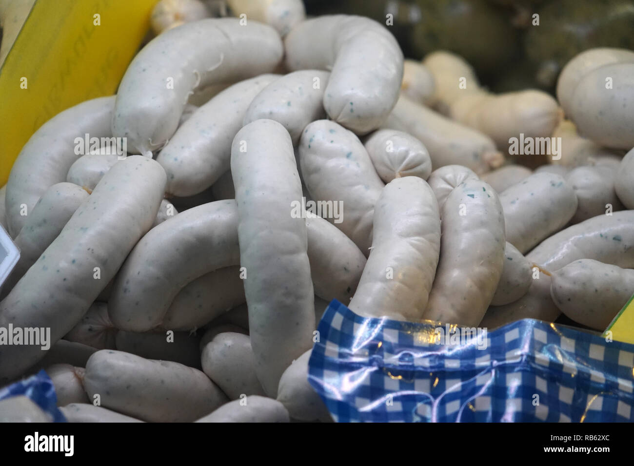 german sausage and meat at the market in Munchen Stock Photo Alamy