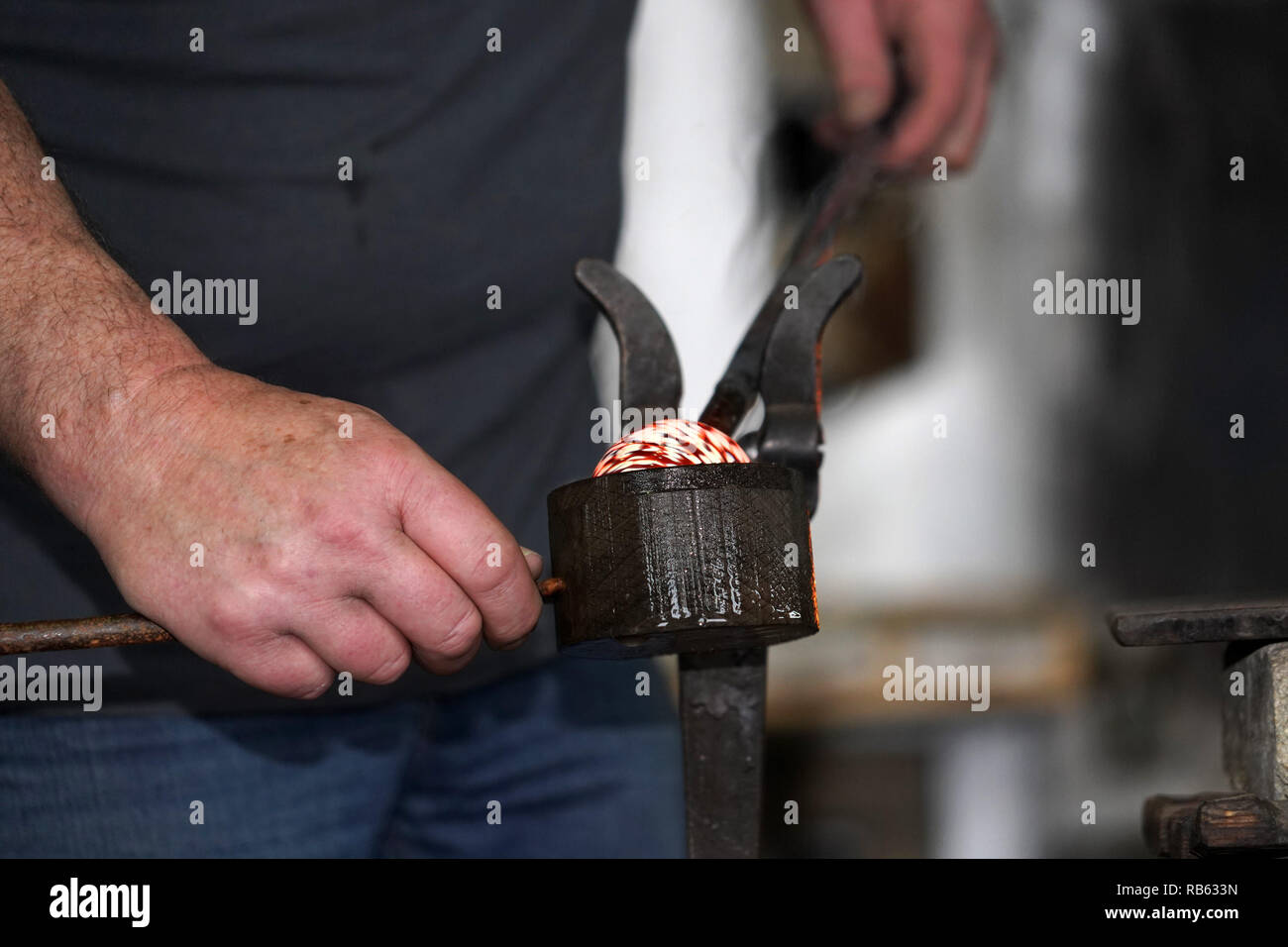 glass blow factory detail of work Stock Photo Alamy