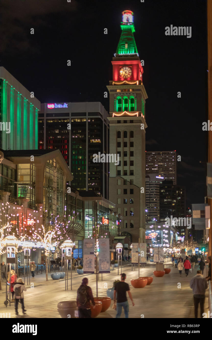 Denver, Colorado The 16th Street pedestrian mall during the Christmas