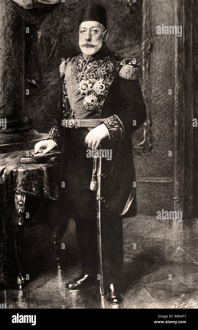 Mehmed V Reshad November 1844 - 3/4 July 1918) 35th Ottoman Sultan. He was the son of Sultan AbdA1/4lmecid I. He was succeeded by his half-brother Mehmed VI. Stock Photo