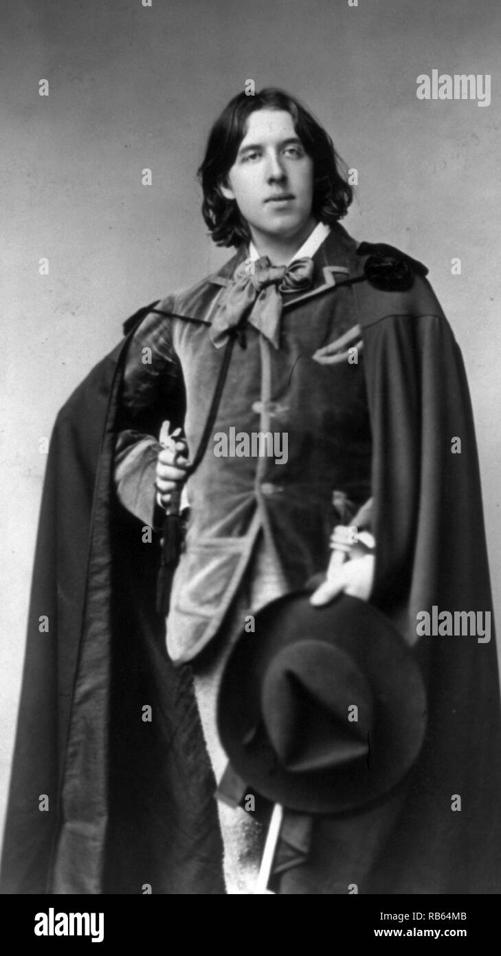 Photographic print of Oscar Wilde (1854 - 1900) Irish writer and poet. Dated 1882 Stock Photo