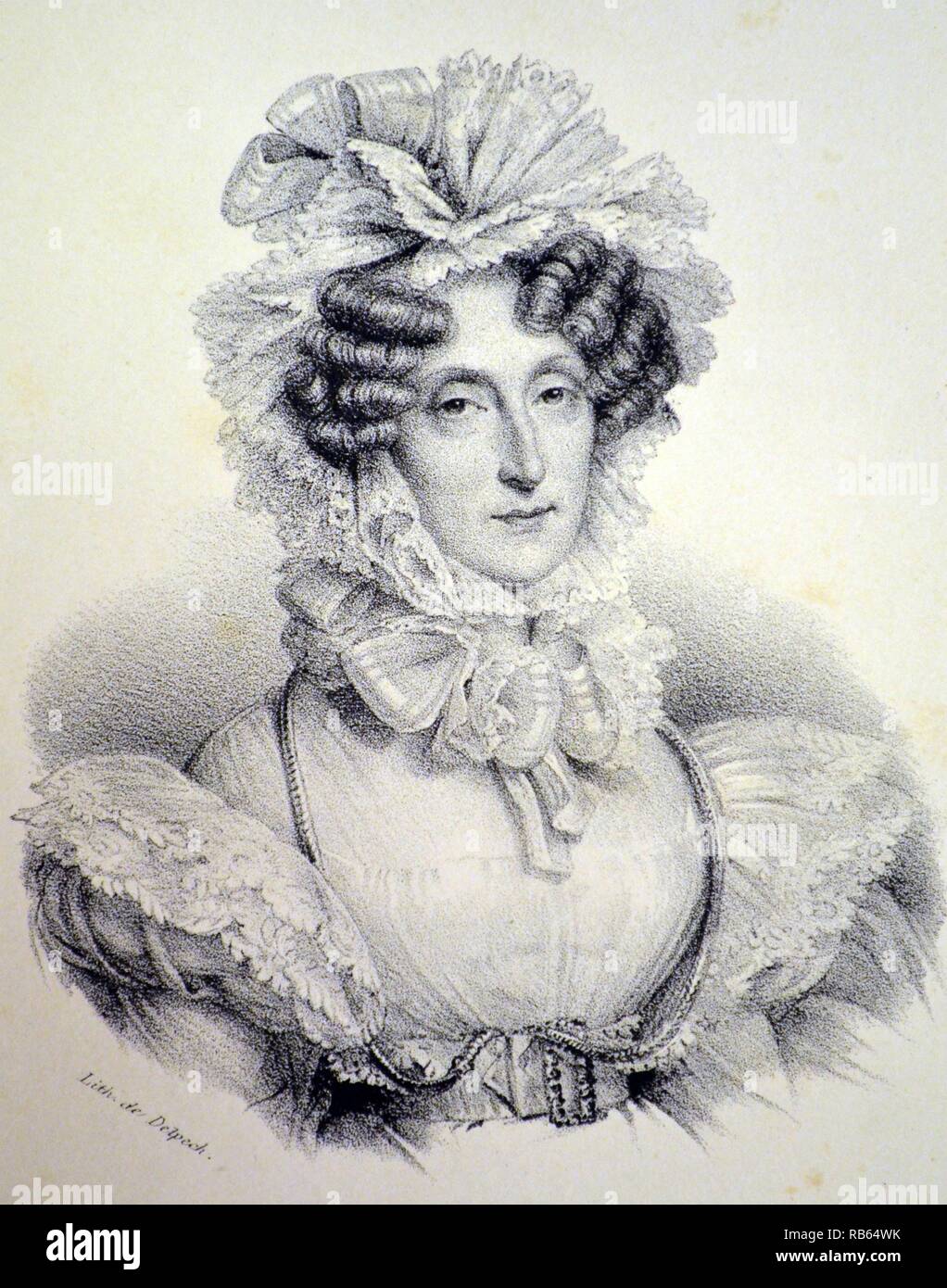 Maria Amalia of Naples and Sicily (1782-1866) Queen consort of Louis Philippe I of France 1830-1848. Lithograph, Paris, c1840. Stock Photo