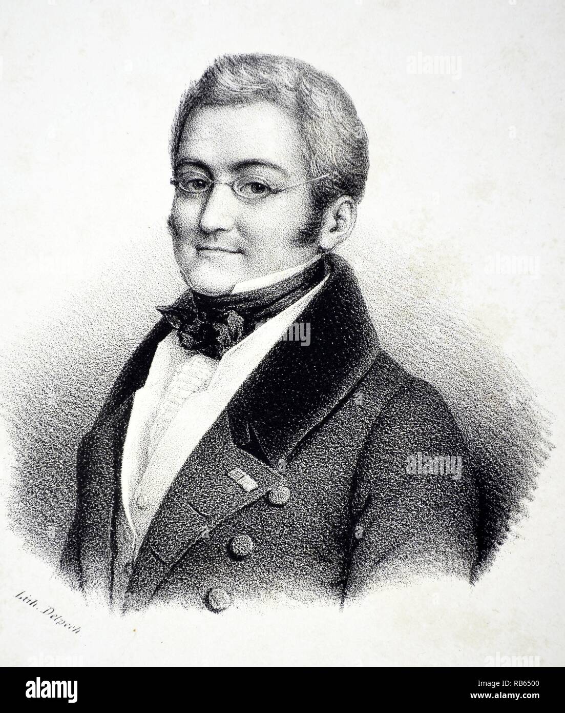(Marie Joseph Louis) Adolphe Thiers (1797-1877) French politician and historian. Lithograph, Paris, c1840. Stock Photo
