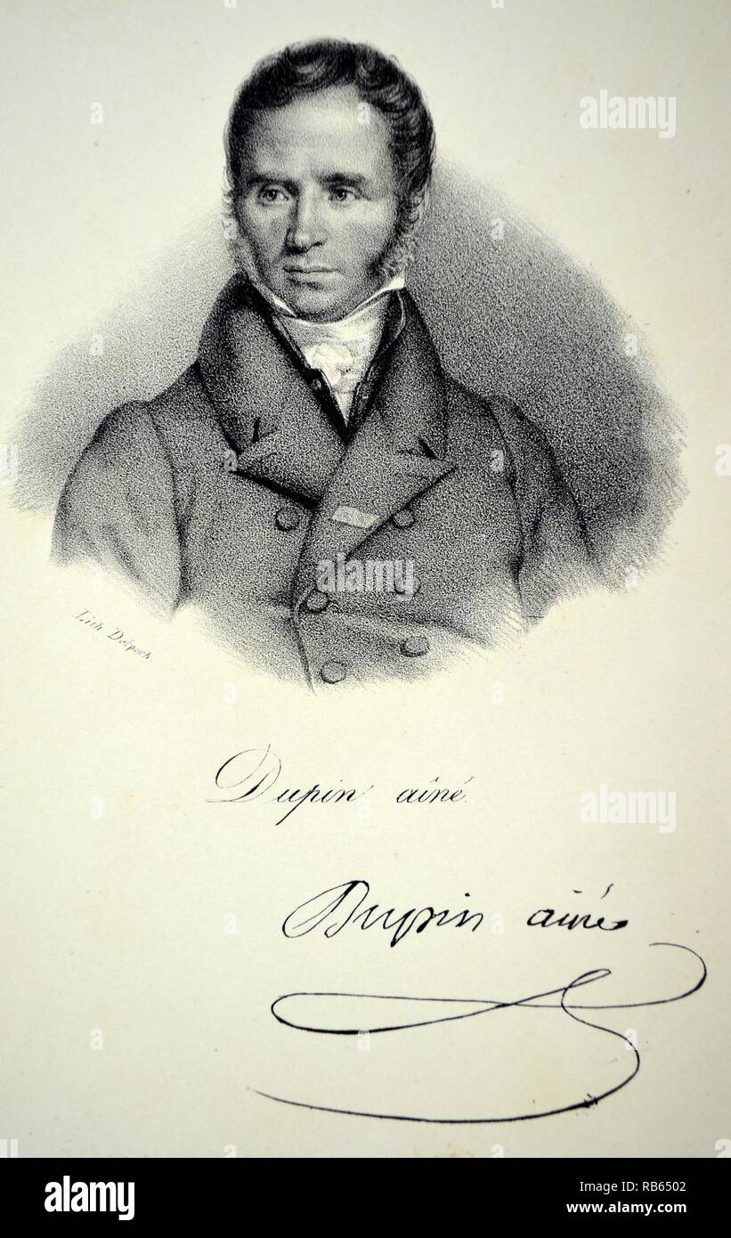 Andre Marie Jean Jacques Dupin, known as Dupin the Elder (1783-1865) French lawyer and politician. Attorney-General 1830-1852 and 1857-1865. Lithograph, Paris, c1840. Stock Photo